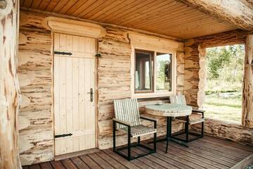 Фото номера Дом с 1 спальней Дома для отпуска Jūrkalnes Meža SPA г. Ošvalki 69